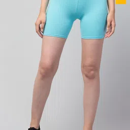 Attire Zone Women Pack of 2 Skinny Fit Low-Rise Cycling Sports Shorts-picture-16