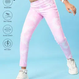 Pine Active Full Length High Stretch Leggings With Pentagon Print - Pink-picture-38