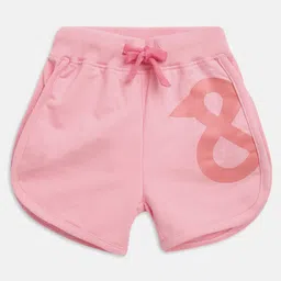 Tales & Stories Cotton Knit Brand Logo Printed Shorts-Pink-picture-26