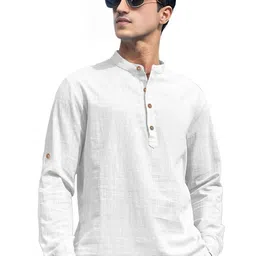 Navkanj Long Sleeves Mandarin Collar Straight Short Kurta-image-41