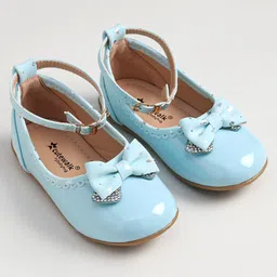 Cute Walk by Babyhug Buckled Closure Bellies With Bow Applique- Sky Blue image 2