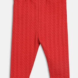 MINI KLUB Cotton Knit Cable Knit Designed Pant - Red image 3