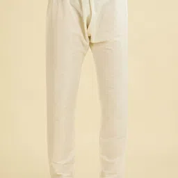 Diwas by Manyavar Floral Yoke Design Embroidered Mandarin Collar Kurta with Pyjamas image 3