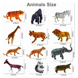 TodFod Animal Figure, Toy Set of 12 Pcs,Farm & Jungle Animal Figure, Playset, Birthday & Return Gifts,Learning Educational Toyset for Kids,Toyset, Animal Playset for Toddlers image 3