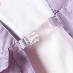 Little Kangaroos Cotton Knit Half Sleeves Top with Attached Jacket & Text Print - Purple image 4