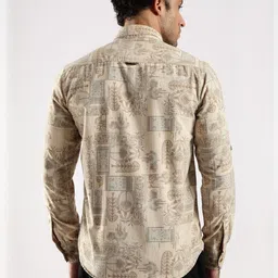 COOL COLORS Men Brown Printed Cotton Casual Shirts image 3