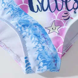 Kookie Kids Sleeveless  V Cut Swimsuit Text Print -  Multicolor image 5