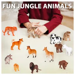 TodFod Animal Figure, Toy Set of 12 Pcs,Farm & Jungle Animal Figure, Playset, Birthday & Return Gifts,Learning Educational Toyset for Kids,Toyset, Animal Playset for Toddlers image 5