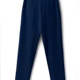 Pine Kids Cotton Lycra Knit Full Length Solid Leggings Pack of 2 - Navy Blue & Red image 5