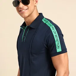 United Colors of Benetton Pintuck Style Polo Collar T-shirt-picture-57