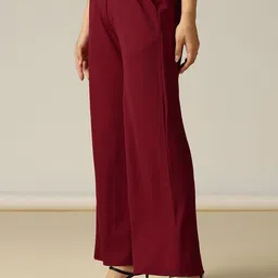 Selvia Women Easy Wash Pleated Trousers-image-83
