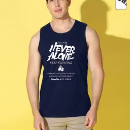 WOOSTRO Men Pack of 2 Typography Printed Round Neck Cotton Slim Fit Sports T-shirts-image-56