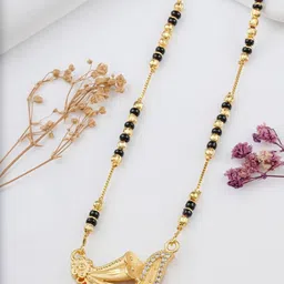 TKRB SALES Gold Plated Artificial Stones Studded And Beaded Mangalsutra-picture-27