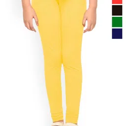 Tik Tok WEARS Girls Pack Of 5Mid-Rise Churidar Length Leggings-image-45