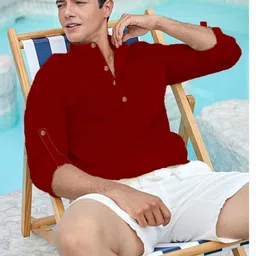 AMRIT TOP WEAR Mandarin Collar Cotton Short Kurta image 4