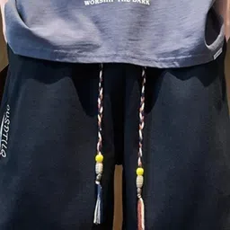 KPOP Men Typography Printed Relaxed Fit Cotton Shorts image 2