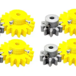 Invento 3D Printed Plastic Spur Gear 10 Teeth (30mm dia) + 18 Teeth (50mm dia) 10mm Width 6mm hole for DIY Projects ISC 1916-1A image 1