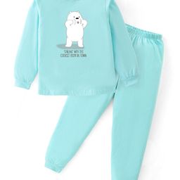 BLUSHES Kids Polar Bear Printed Pure Cotton Top With Joggers Night Suit-picture-33