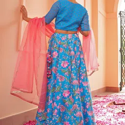 KALINI Printed Sequinned Ready to Wear Lehenga & Blouse With Dupatta image 5