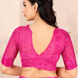 KALINI Floral Printed Saree With Unstitched Blouse Piece image 2