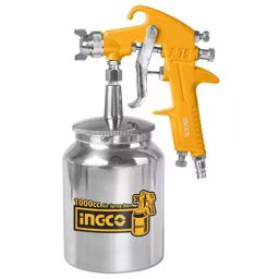 Ingco 1000cc Pneumatic(Air Powered) Spray Gun - Gravity feed Aluminium metal cup ASG3105-picture-6