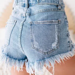 HERE&NOW Women Slim Fit High-Rise Denim Shorts image 5