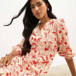 SALT ATTIRE Women Floral Printed Crepe Shift Dress-picture-11