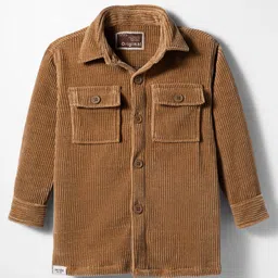Ruff 100% Cotton Corduroy Woven Full Sleeves Solid Colour Shirt - Khaki-picture-26