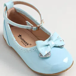 Cute Walk by Babyhug Buckled Closure Bellies With Bow Applique- Sky Blue image 3
