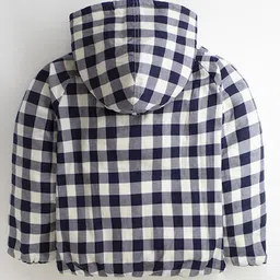 Cherry Crumble By Nitt Hyman Fleece Full Sleeves Gingham Checked Hooded Reversible Jacket - Multi Colour image 4