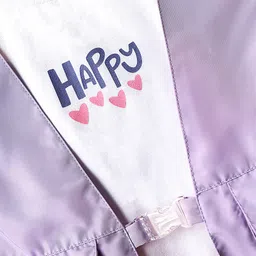 Little Kangaroos Cotton Knit Half Sleeves Top with Attached Jacket & Text Print - Purple image 3