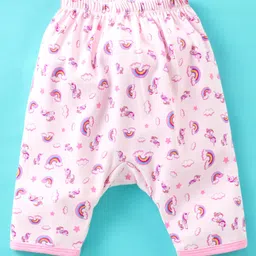 Ben Benny Cotton Diaper Leggings Unicorn Print Pack of 2 - Peach & Pink image 4