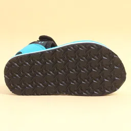 Pine Kids Solid Sandals With Velcro Closure - Teal Blue & Black image 5