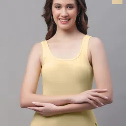 Friskers Beige Cotton Tank Top-image-61