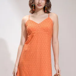 Tokyo Talkies Women Schiffli A-Line Strappy Holiday Midi Dress-image-48