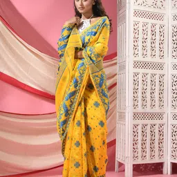 TANTLOOM Ethnic Motifs Jamdani Saree image 3