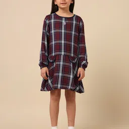 U.S. Polo Assn. Kids Checked A-Line Dress-image-69