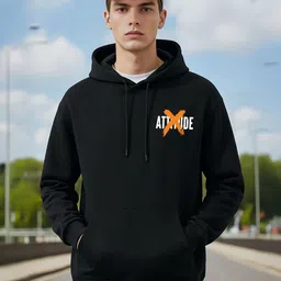 Manlino Men Printed Hooded Pullover Sweatshirt image 3