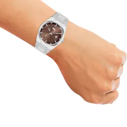 LUXURIT Men Patterned Dial & Stainless Steel Straps Analogue Date Aperture Watch LXMT-824 image 4