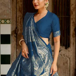 KALINI Woven Design Zari Kanjeevaram Saree image 5