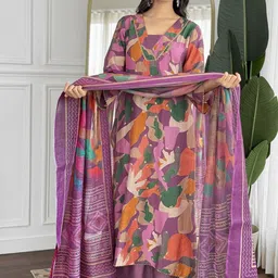 Anni Designer Women Abstract Printed Kurta with Palazzos & Dupatta image 3