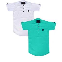 OJ TREND Kids-Boys White Kurtas-picture-8