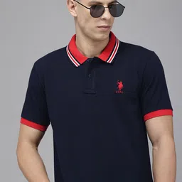 U.S. Polo Assn. Polo Collar Pure Cotton Slim Fit T-shirt-picture-36