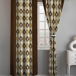 Lunar Days Brown Set of 2 Floral Room Darkening Door Curtain-picture-35