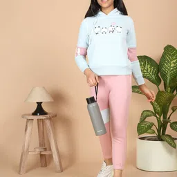 Sweet Dreams Girls Printed Hood Neck Mid-Rise Tracksuit-image-29
