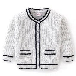 Babyhug Cotton Knit Full Sleeves  Light Winter Front Open Sweaters - Grey-picture-24