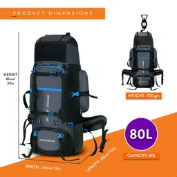 Provogue Unisex Colourblocked Large Rucksacks With Rain Cover image 5