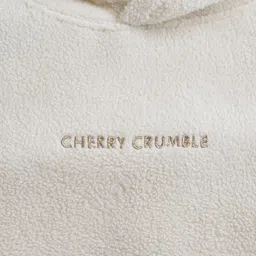 Cherry Crumble By Nitt Hyman Full Sleeves Solid Classy Caramel Hooded Sweatshirt - Cream image 4