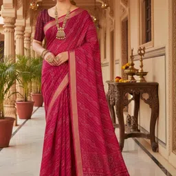 Anouk Rustic Ethnic Motifs Handloom Bandhani Saree-image-82