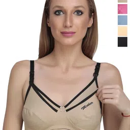 Liigne Women Pack of 5 Solid Full Coverage Non Padded Non-Wired Maternity Bra-picture-40